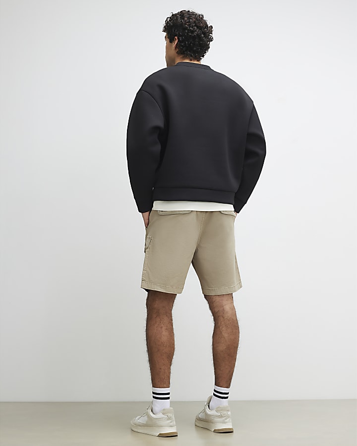 Beige Regular Fit Cargo Shorts