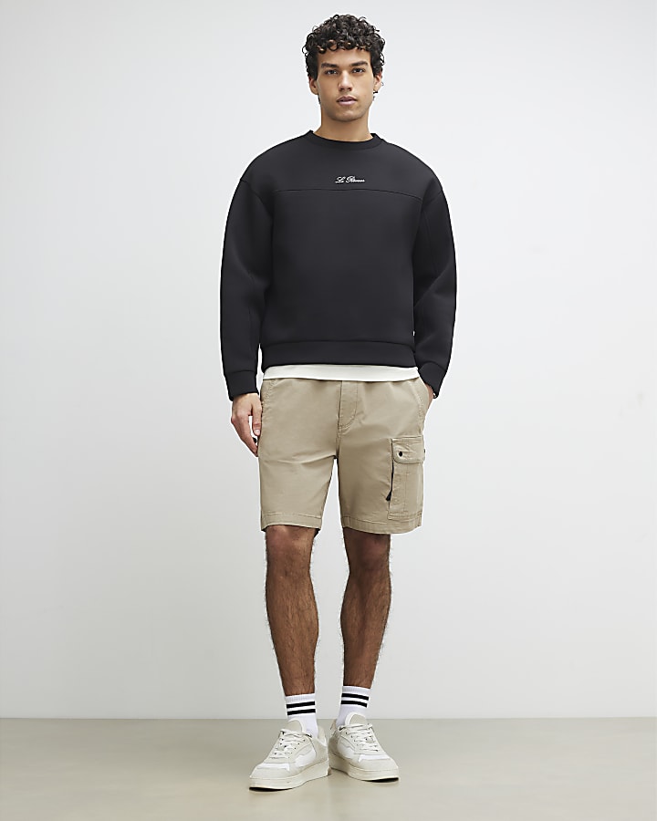 Beige Regular Fit Cargo Shorts