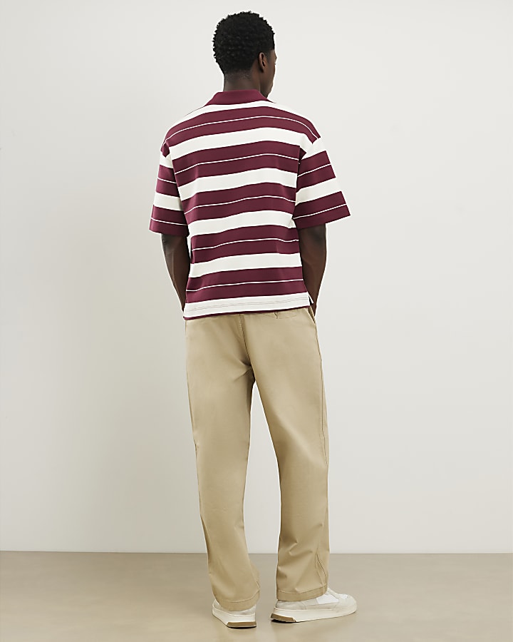 Beige Relaxed Fit Trousers