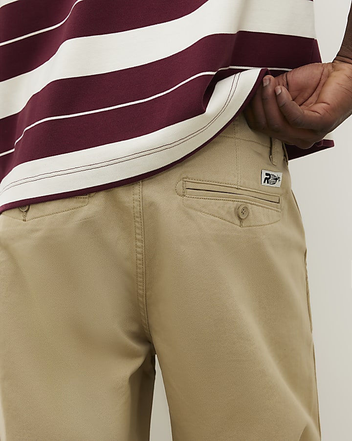 Beige Relaxed Fit Trousers