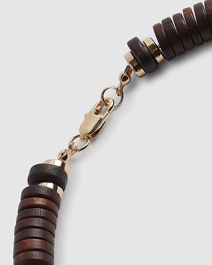 Brown Wooden Beaded Necklace