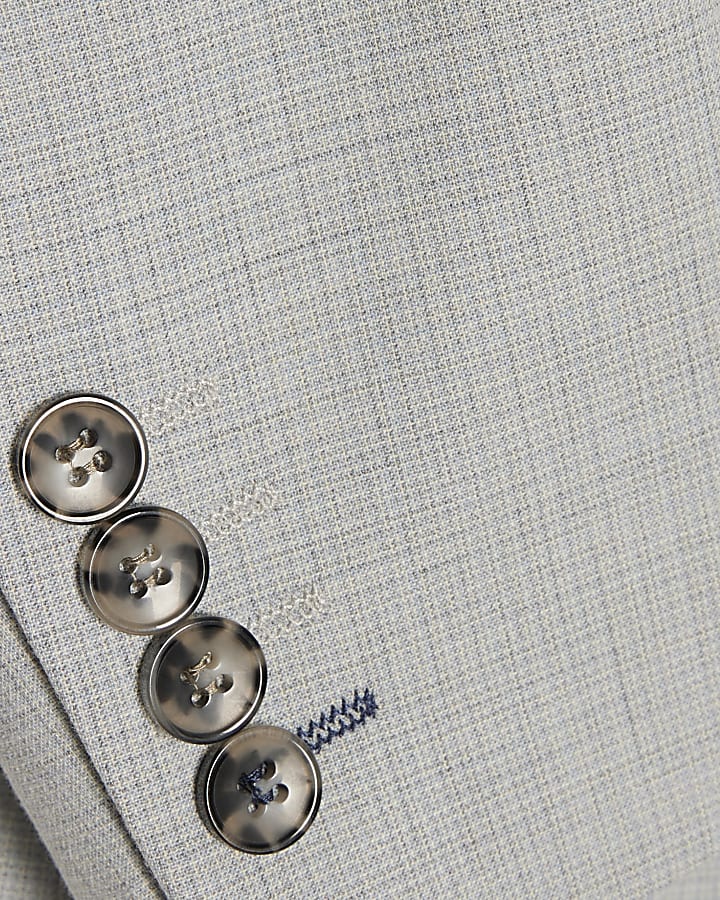 Blue Skinny Fit Check Suit Jacket