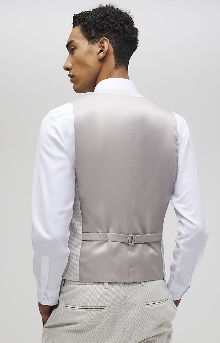 Cream Puppytooth Suit Waistcoat