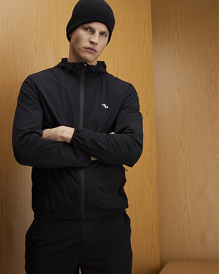 Black Athleisure RXR Hooded Jacket