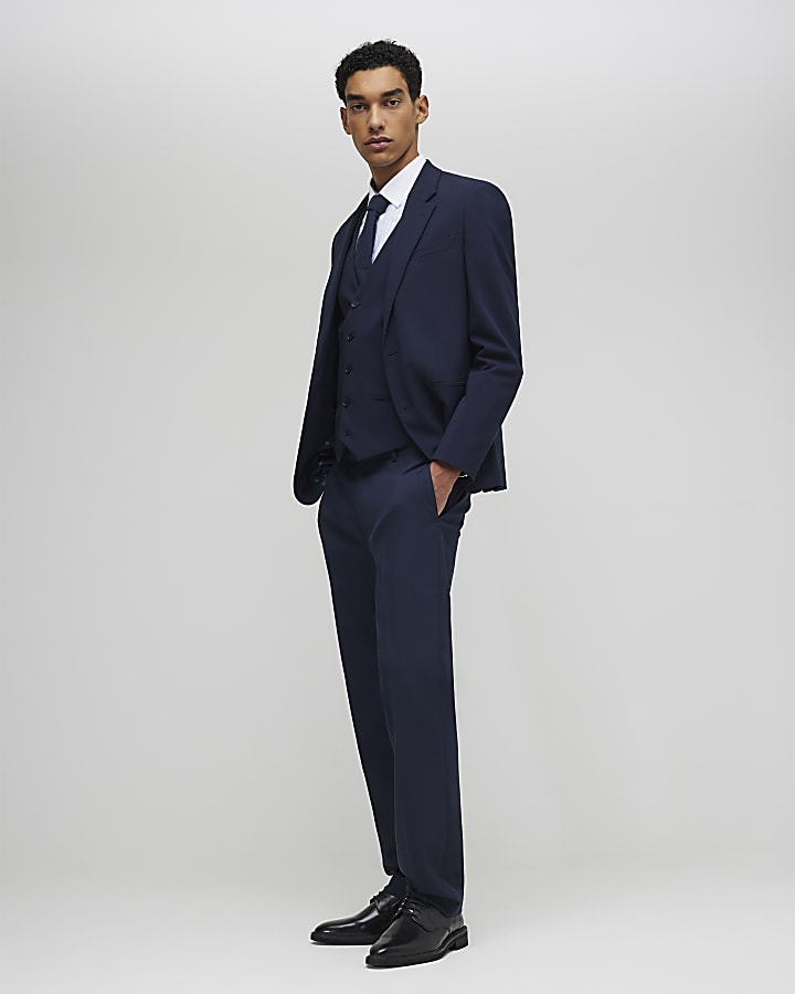 Navy Slim Fit Waistcoat