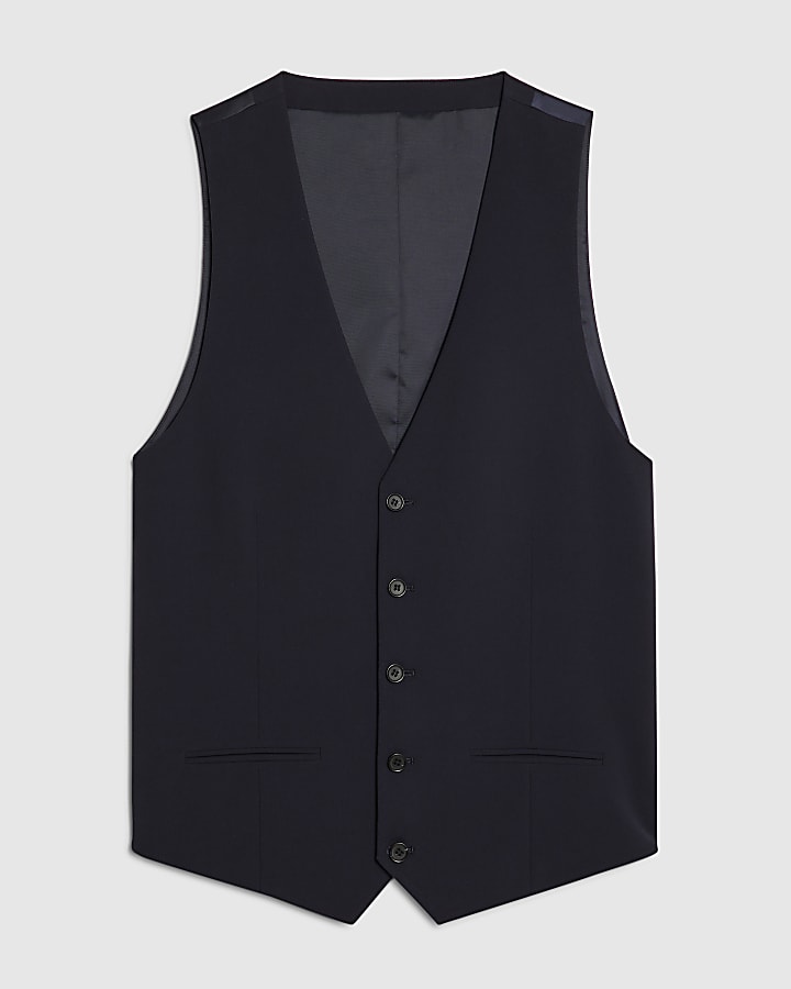 Navy Slim Fit Waistcoat