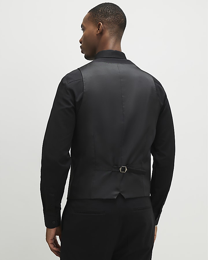 Black Slim Fit Waistcoat