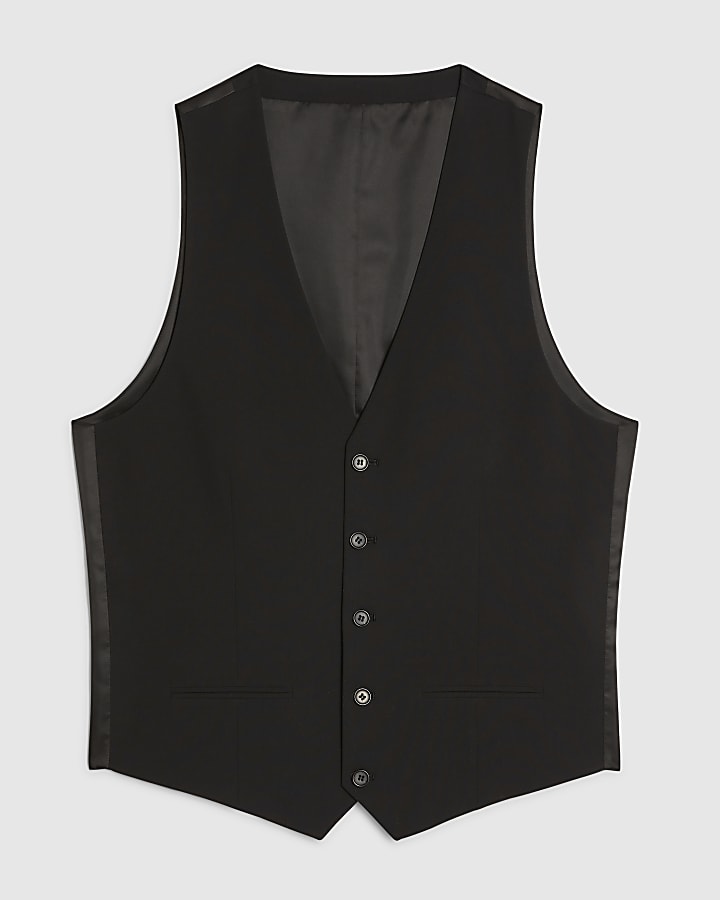 Black Slim Fit Waistcoat