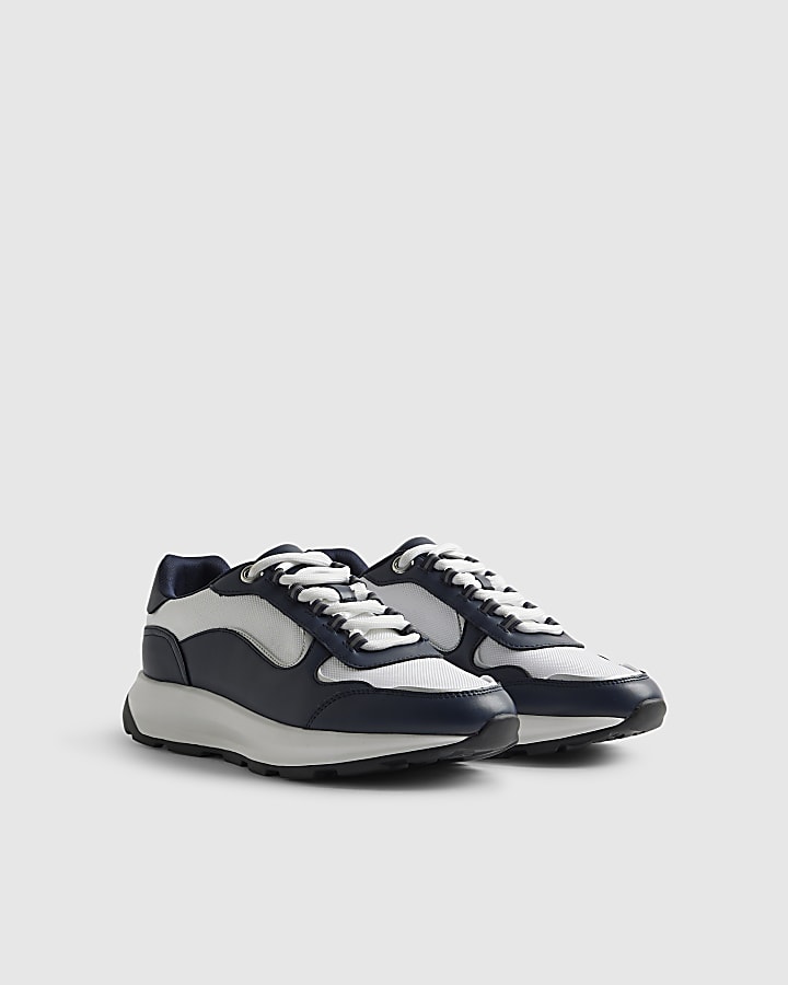 Navy Colour Block Trainers