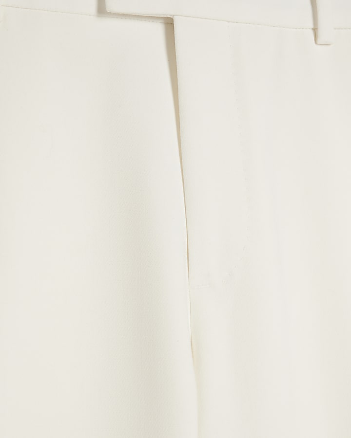 White Slim Fit Tailored Suit Trousers