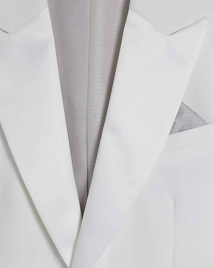 White Slim Fit Tuxedo Jacket