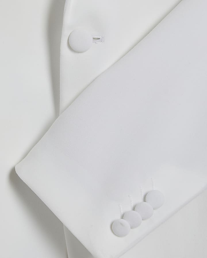 White Slim Fit Tuxedo Jacket