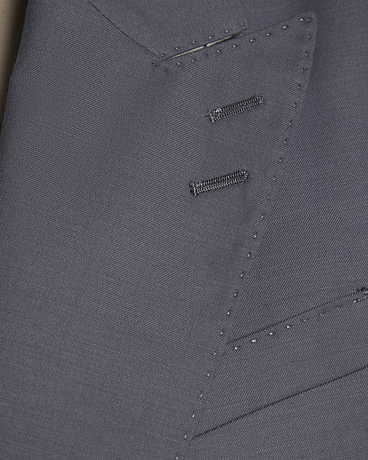 Blue Double Breasted Suit Jacket