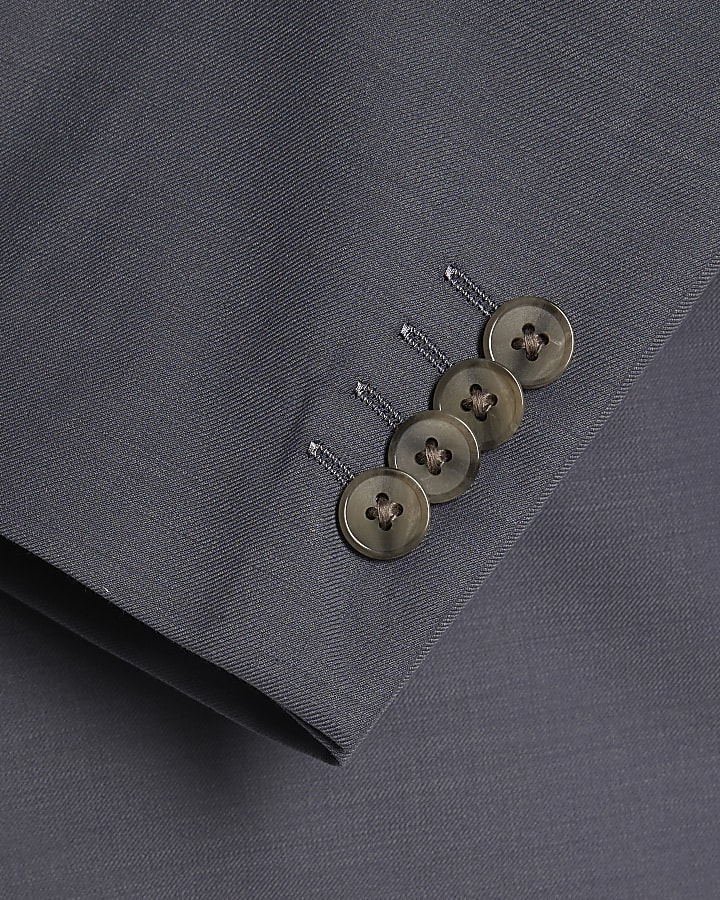 Blue Double Breasted Suit Jacket