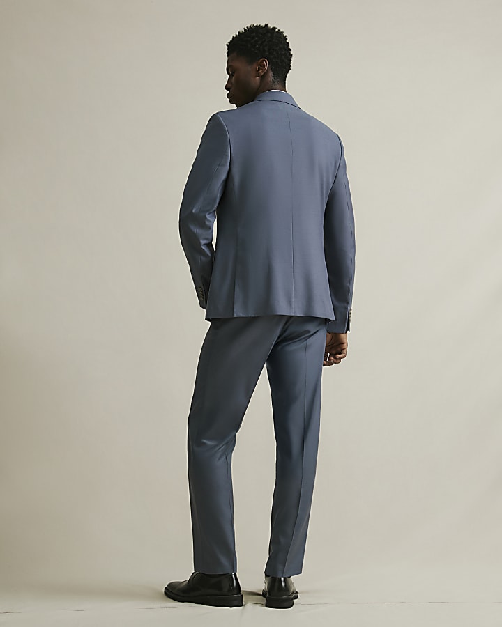 Blue Slim Fit Suit Trousers