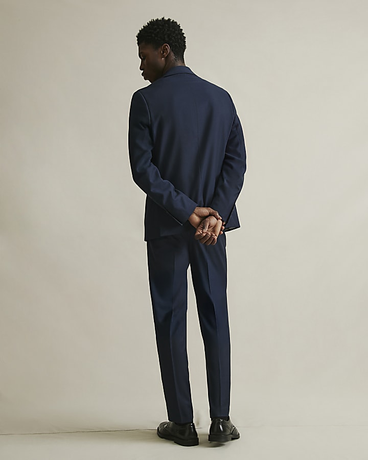 Navy Slin Fit Suit Trousers