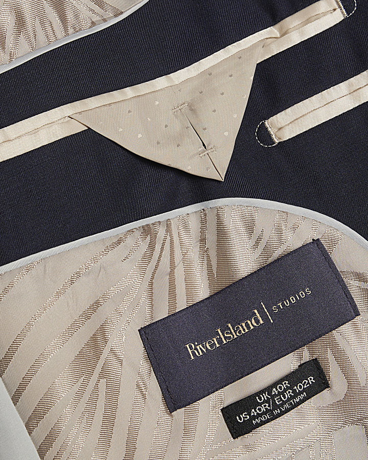 Navy Single Breasted Suit Jacket