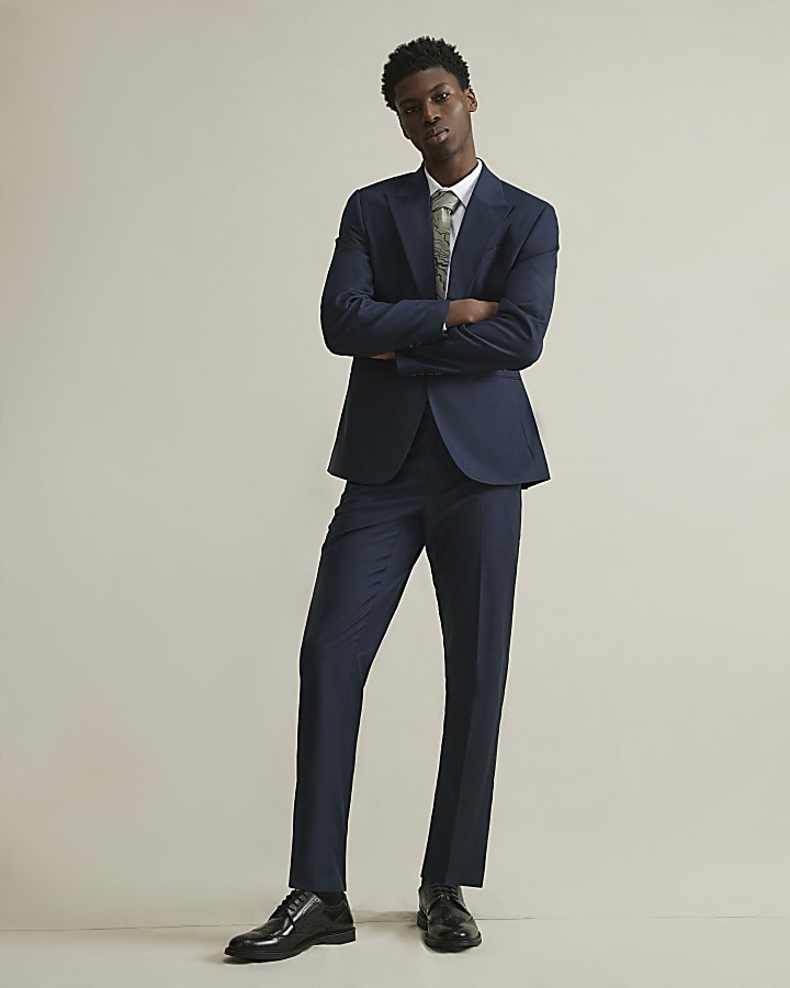 Navy Single Breasted Suit Jacket