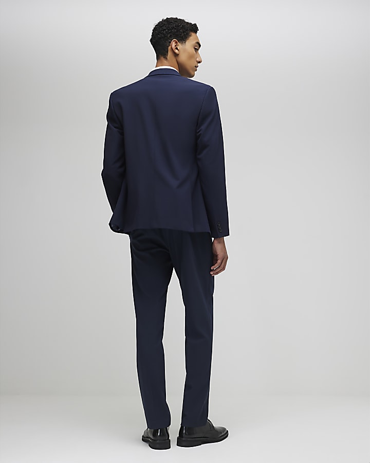 Navy Slim Fit Suit Trousers