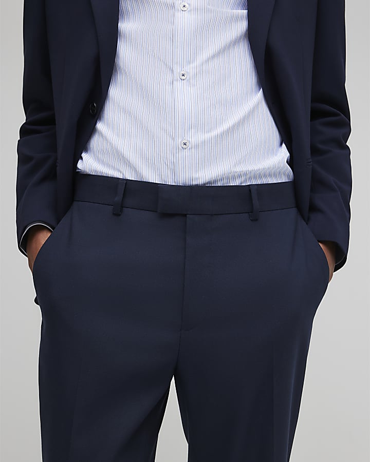 Navy Slim Fit Suit Trousers