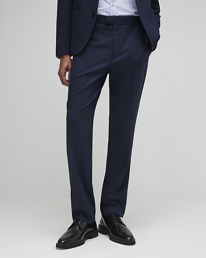 Navy Slim Fit Suit Trousers