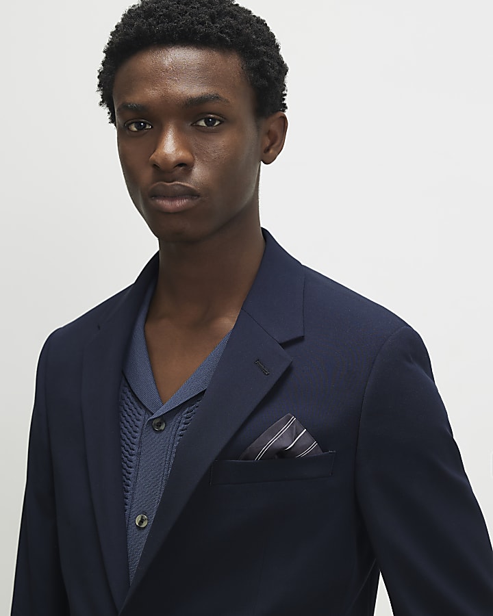 Navy Skinny Fit Suit Jacket