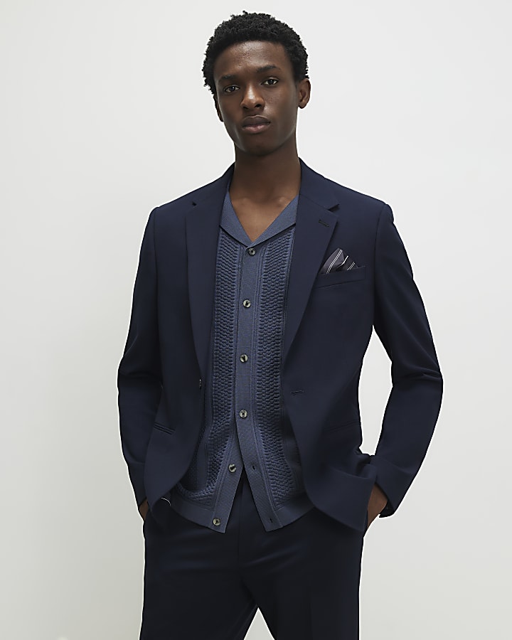 Navy Skinny Fit Suit Jacket