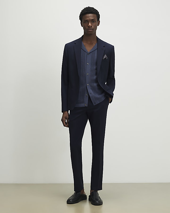 Navy Skinny Fit Suit Jacket