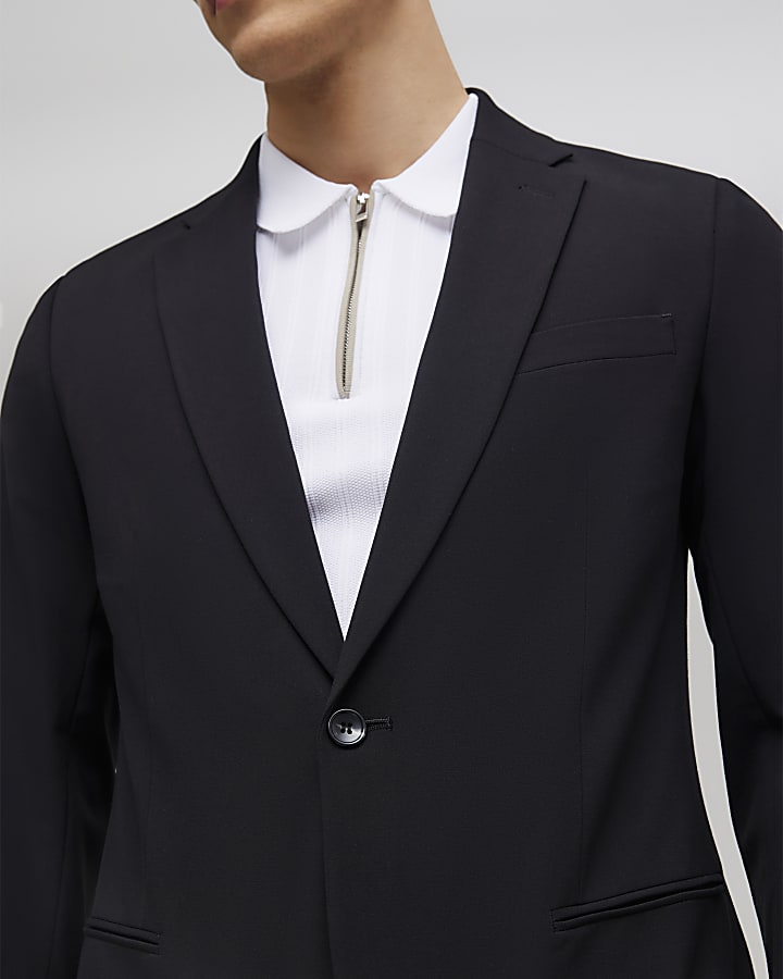 Black Skinny Fit Suit Jacket
