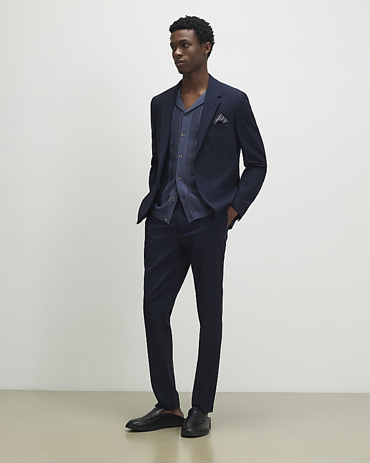 Navy Skinny Fit Suit Trousers
