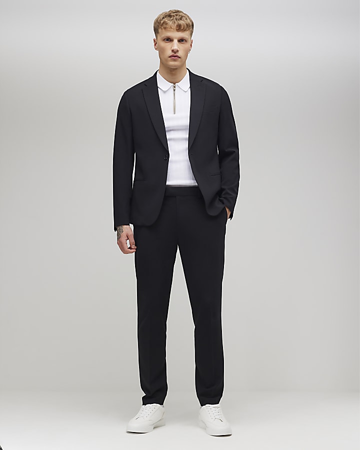 Black Skinny Fit Suit Trousers