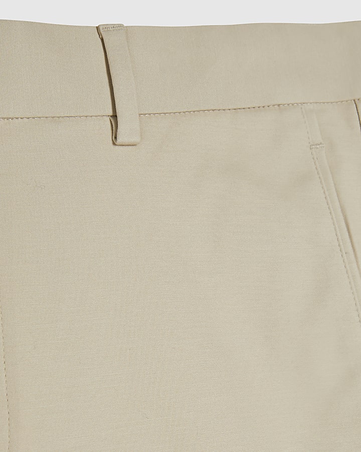 Cream Slim Fit Chino Trousers
