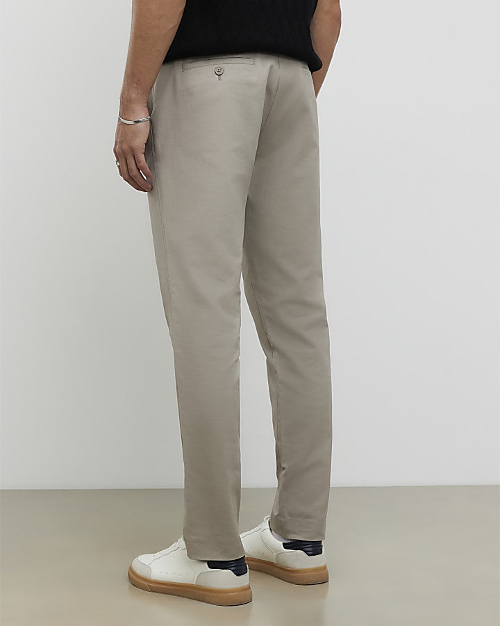 Beige Slim Fit Chinos
