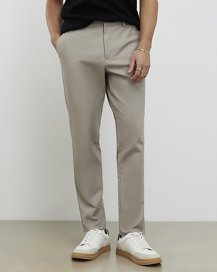 Beige Slim Fit Chinos