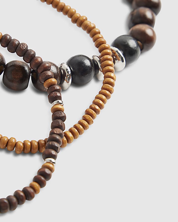 Brown Wood Multipack Bracelet