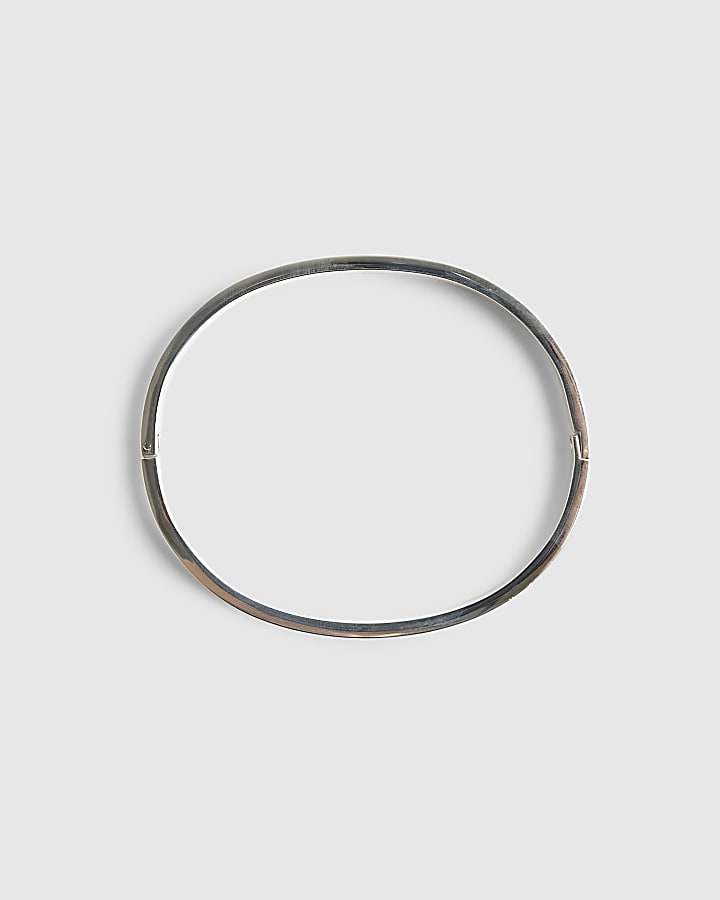 Black Steel Bangle Bracelet
