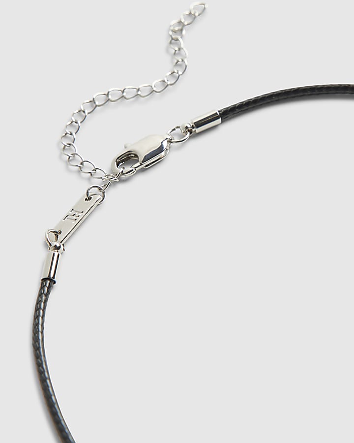 Black Corduroy Tusk Necklace