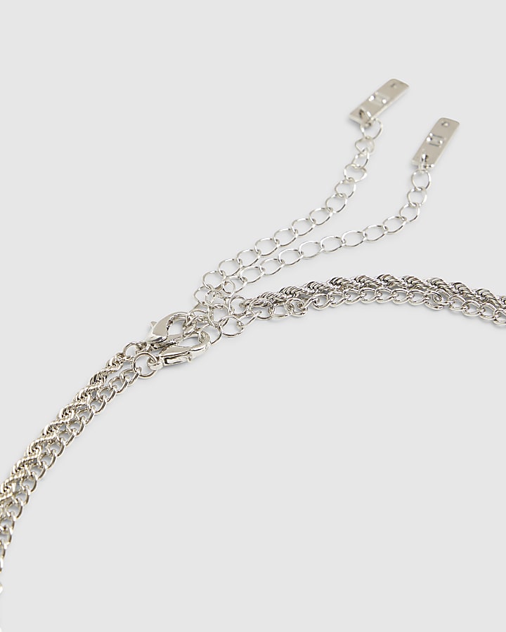 Silver Mixed Metal Cross Necklace