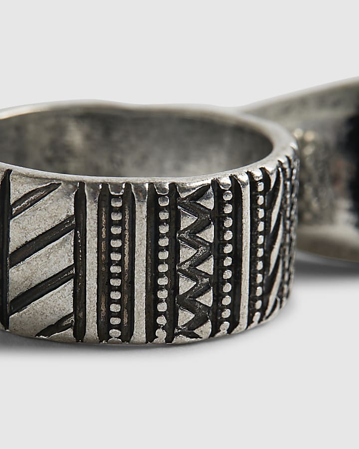 Silver Evil Eye Ring Pack Of 3