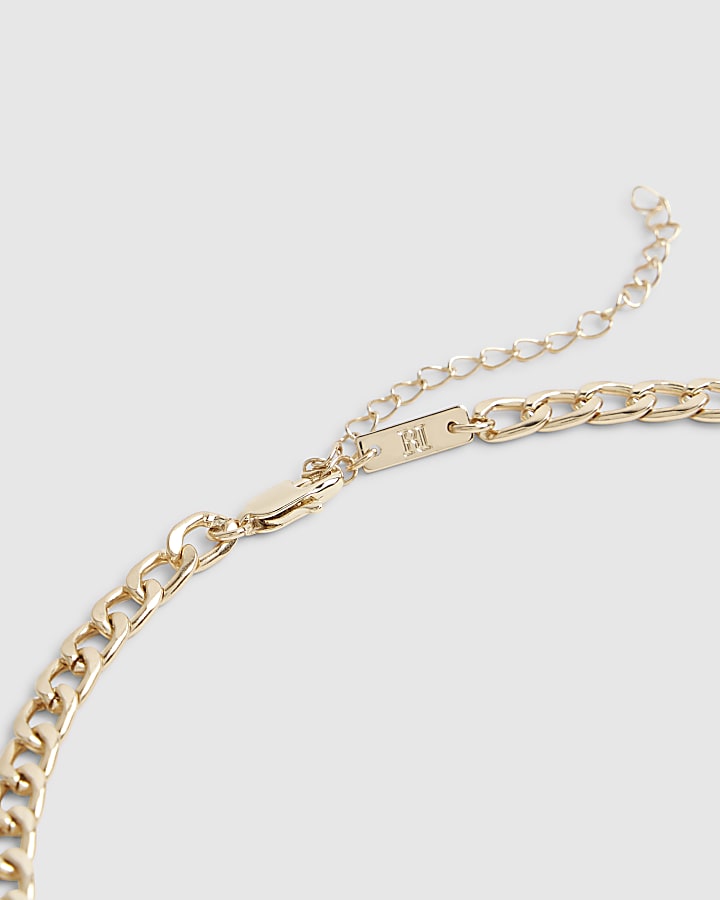 Gold Mixed Metal Coin Necklace