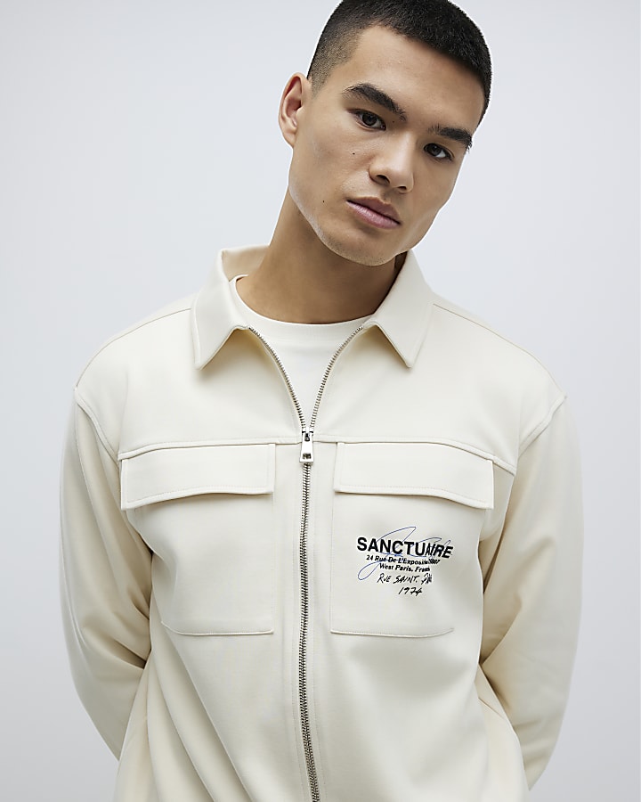 Cream Regular Fit Sanctuaire Shacket