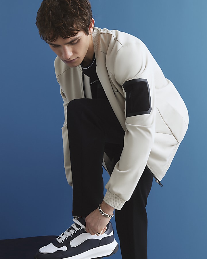 Beige MCMXII Bomber Jacket