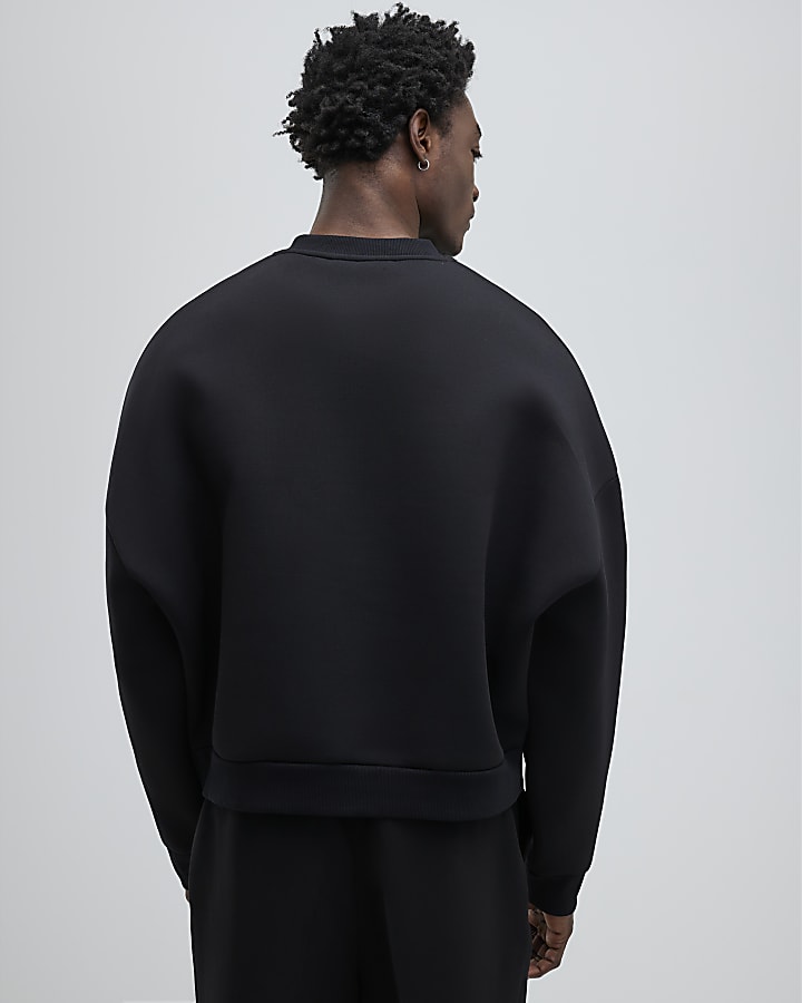 Black Embroidered Paisley Sweatshirt