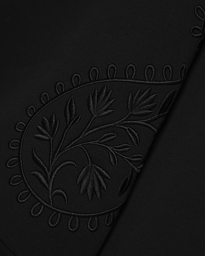 Black Embroidered Paisley Sweatshirt