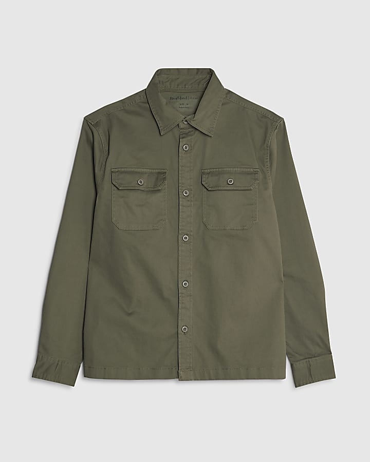 Khaki Regular Fit Twill Shirt