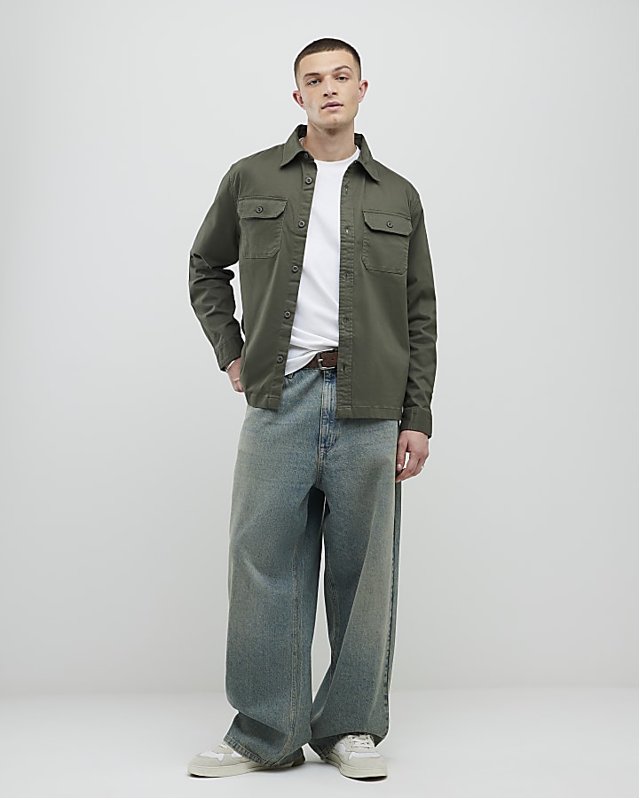 Khaki Regular Fit Twill Shirt