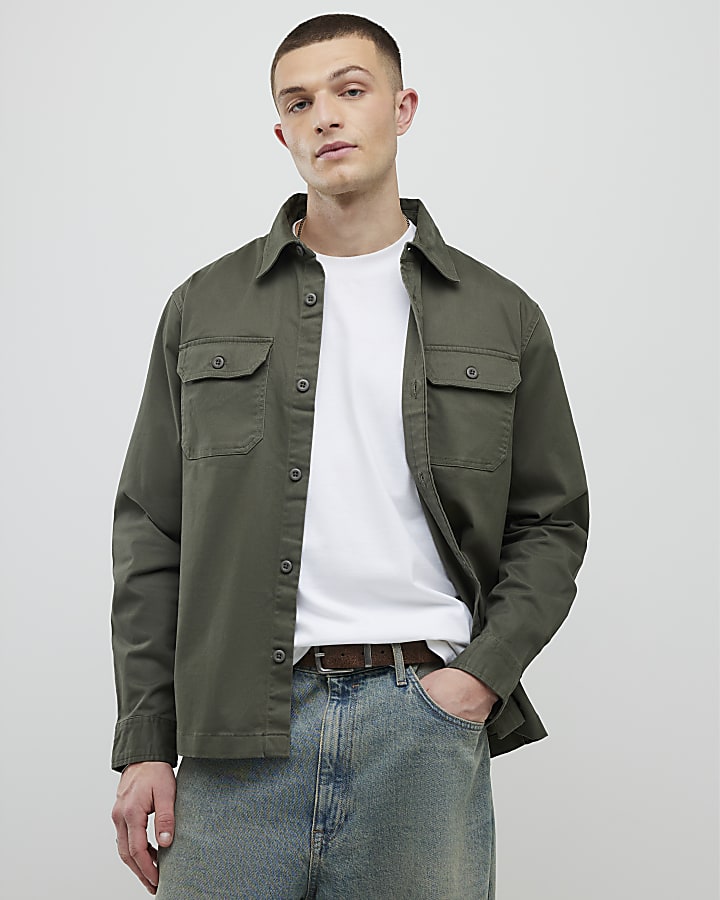 Khaki Regular Fit Twill Shirt
