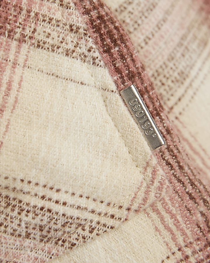 Pink Regular Fit Checked Double Pocket Shirt