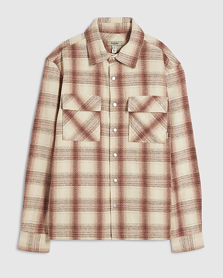 Pink Regular Fit Checked Double Pocket Shirt