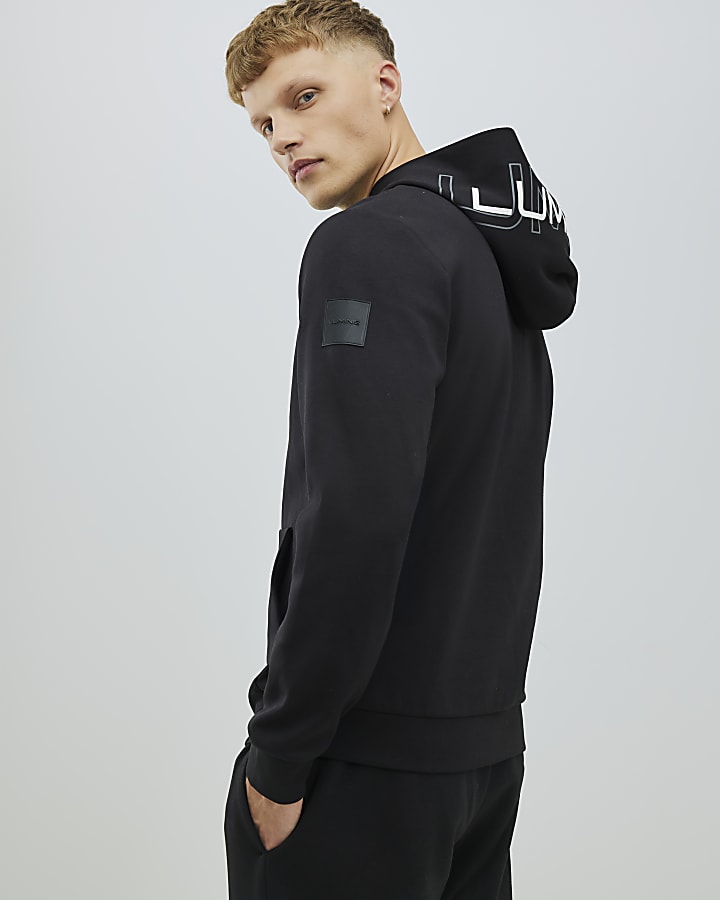 Black Regular Fit Luminis Zip Hoodie 